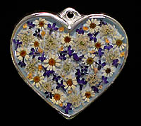 pewter heart with flowers