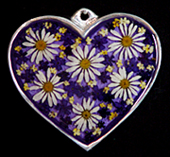 pewter heart with natural flowers