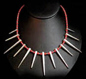 sterling silver and red coral necklace